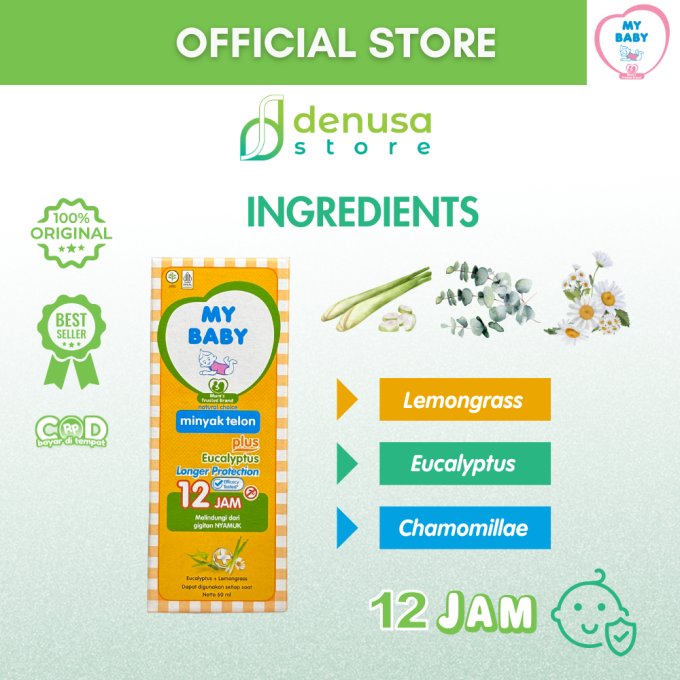 MY BABY Minyak Telon Plus Eucalyptus Longer Protection 12 Jam 60 ml