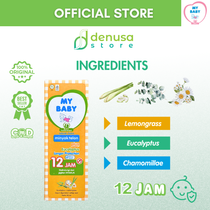 MY BABY Minyak Telon Plus Eucalyptus Longer Protection 12 Jam 90 ml