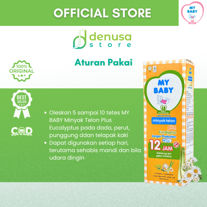 MY BABY Minyak Telon Plus Eucalyptus Longer Protection 12 Jam 90 ml