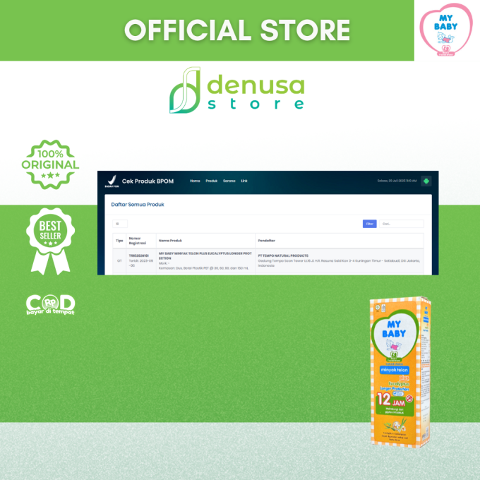 MY BABY Minyak Telon Plus Eucalyptus Longer Protection 12 Jam 90 ml