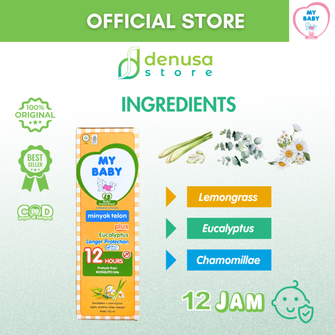 MY BABY Minyak Telon Plus Eucalyptus Longer Protection 12 Jam 150 ml