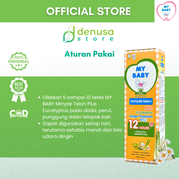 MY BABY Minyak Telon Plus Eucalyptus Longer Protection 12 Jam 150 ml