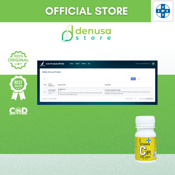 IPI Vitamin C Rasa Jeruk 80 Tablet