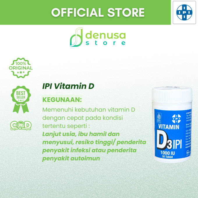 IPI Vitamin D3 1000 IU 30 Tablet