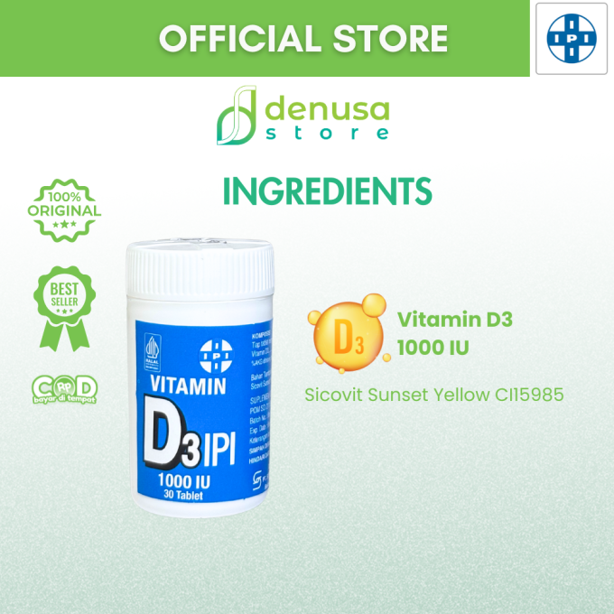 IPI Vitamin D3 1000 IU 30 Tablet
