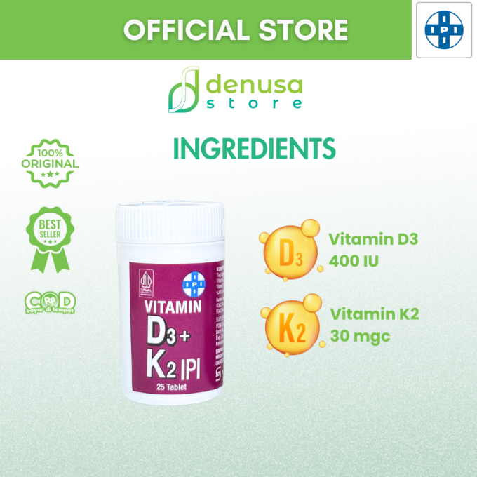 IPI Vitamin D3 + K2 25 Tablet