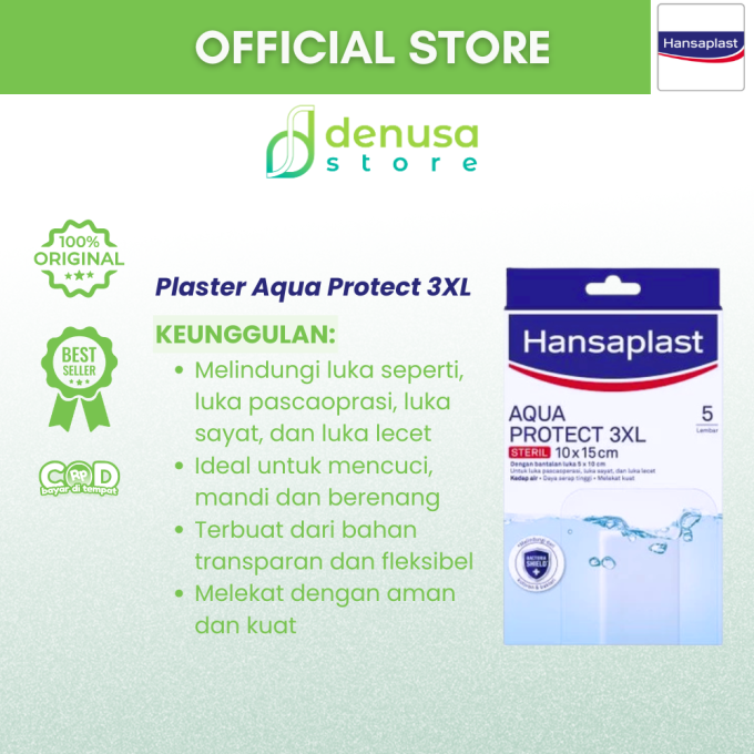 HANSAPLAST Aqua Protect XXXL Steril 10x15cm 5 Lembar