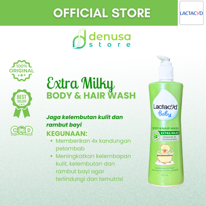 LACTACYD Baby Body n Hair Wash Extra Milky 500 ml