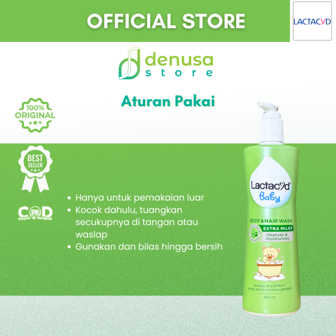 LACTACYD Baby Body n Hair Wash Extra Milky 500 ml