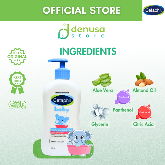 CETAPHIL Baby Moisturising Bath n Wash Babys Delicate Skin 400 ml