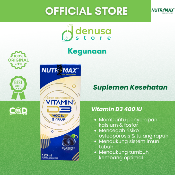 NUTRIMAX Vitamin D3 400 IU Syrup 120 ml