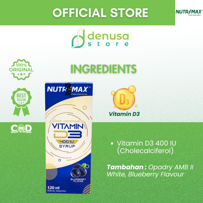 NUTRIMAX Vitamin D3 400 IU Syrup 120 ml