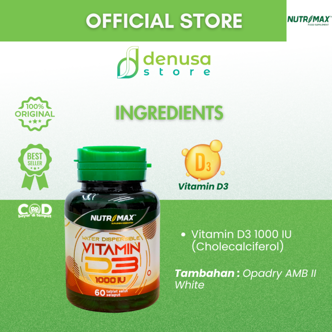 NUTRIMAX Vitamin D3 1000 IU 60 Tablet Salut Selaput