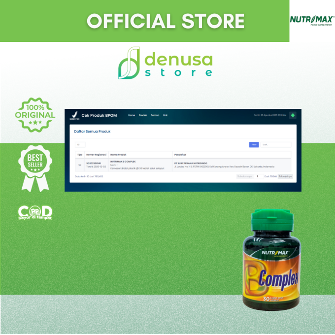 NUTRIMAX B Complex 30 Tablet Salut Selaput