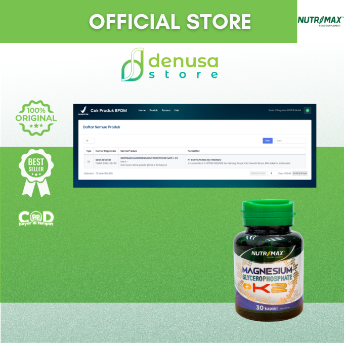 NUTRIMAX Magnesium Glycerophosphate + K2 30 Kapsul
