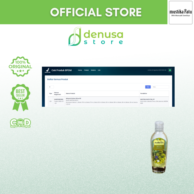 MUSTIKA RATU Minyak Zaitun Olive Oil 75 ml