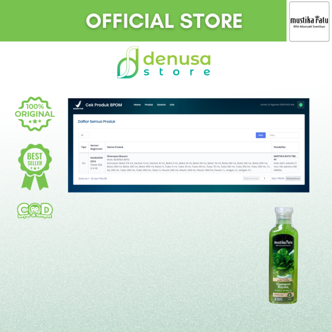 MUSTIKA RATU Shampoo Bayam 175 ml