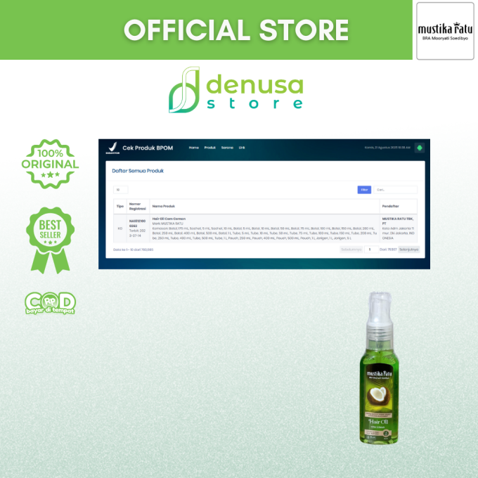 MUSTIKA RATU Hair Oil Cem Ceman 75 ml
