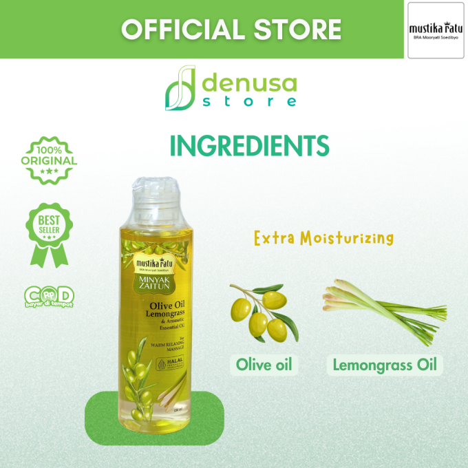 MUSTIKA RATU Minyak Zaitun Olive Oil Lemongrass n Aromatic Essential Oil 150 ml