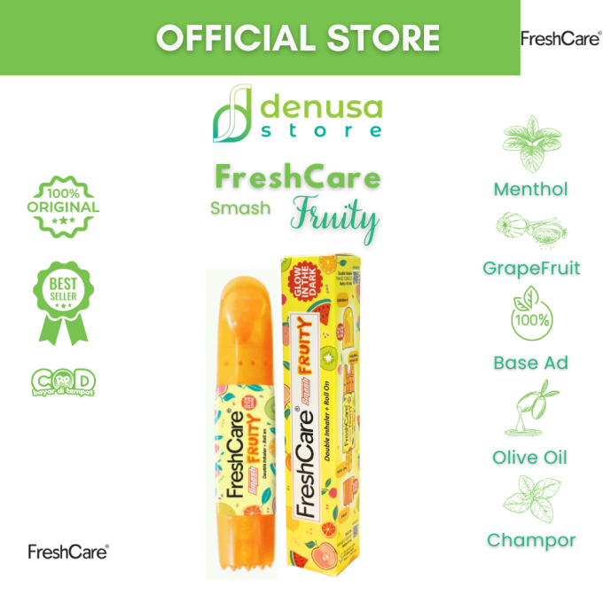 FreshCare Smash Fruity Double Inhaler 0.9 ml + Roll On 8ml