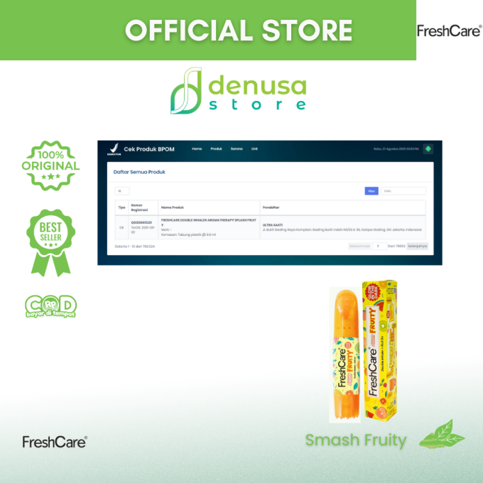 FreshCare Smash Fruity Double Inhaler 0.9 ml + Roll On 8ml
