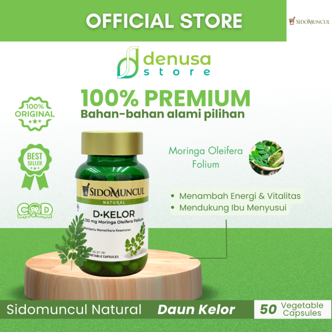 SIDOMUNCUL Daun Kelor 50 Vegetable Capsules