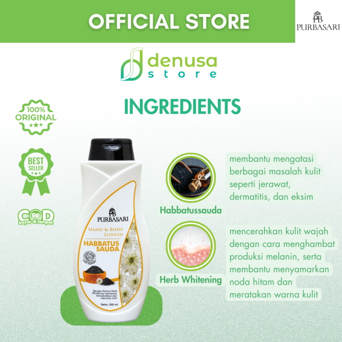 PURBASARI Hand n Body Lotion Habbatussauda 200 ml
