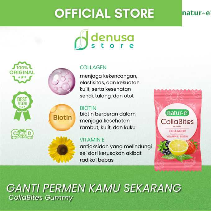 Natur-E CollaBites Gummy Collagen 1 Pouch Isi 8 gummies