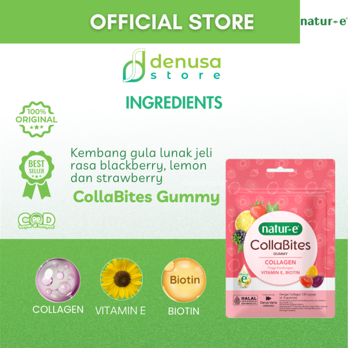Natur-E CollaBites Gummy Collagen 1 Pouch Isi 8 gummies