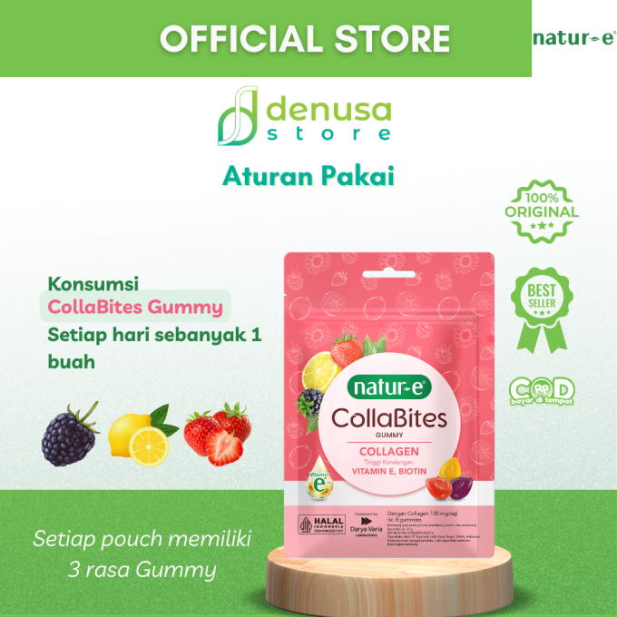 Natur-E CollaBites Gummy Collagen 1 Pouch Isi 8 gummies