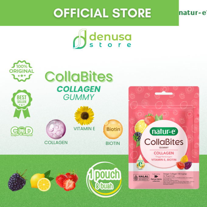 Natur-E CollaBites Gummy Collagen 1 Pouch Isi 8 gummies