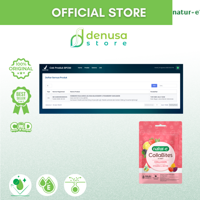 Natur-E CollaBites Gummy Collagen 1 Pouch Isi 8 gummies