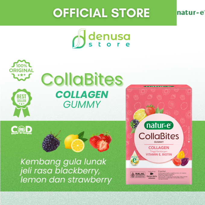Natur-E CollaBites Gummy Collagen 1 Box Isi 8 Pouch