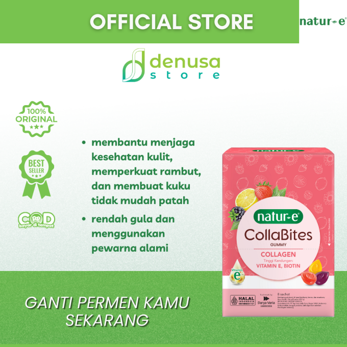 Natur-E CollaBites Gummy Collagen 1 Box Isi 8 Pouch