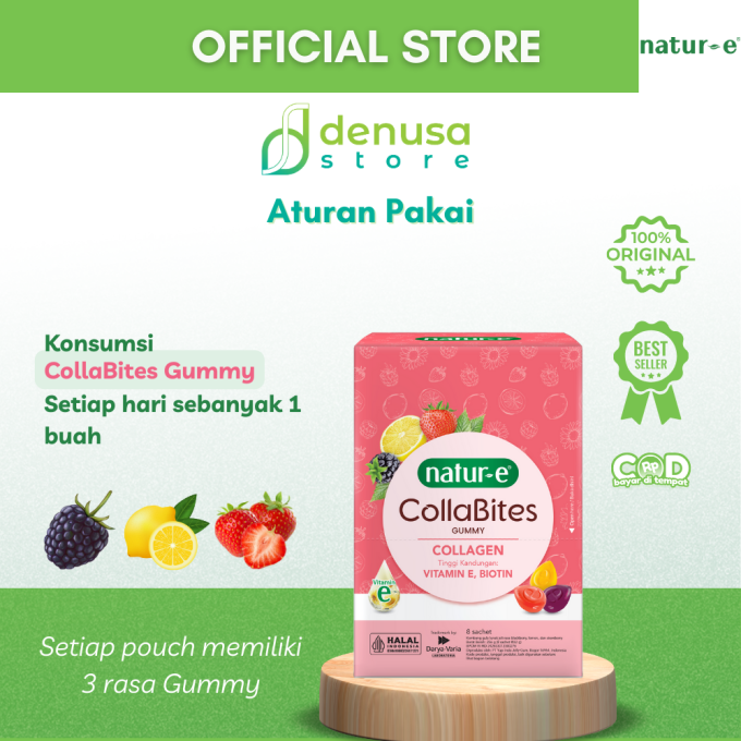 Natur-E CollaBites Gummy Collagen 1 Box Isi 8 Pouch