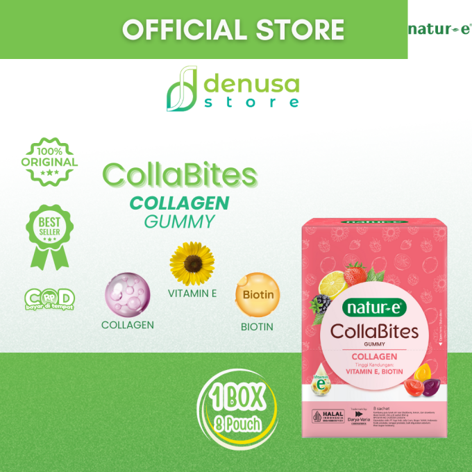 Natur-E CollaBites Gummy Collagen 1 Box Isi 8 Pouch