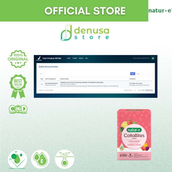 Natur-E CollaBites Gummy Collagen 1 Box Isi 8 Pouch