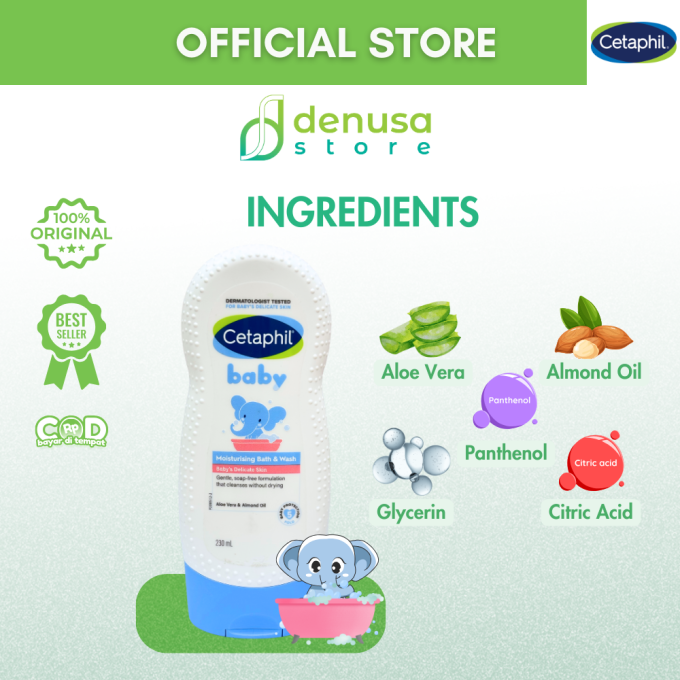 CETAPHIL Baby Moisturising Bath n Wash Babys Delicate Skin 230 ml