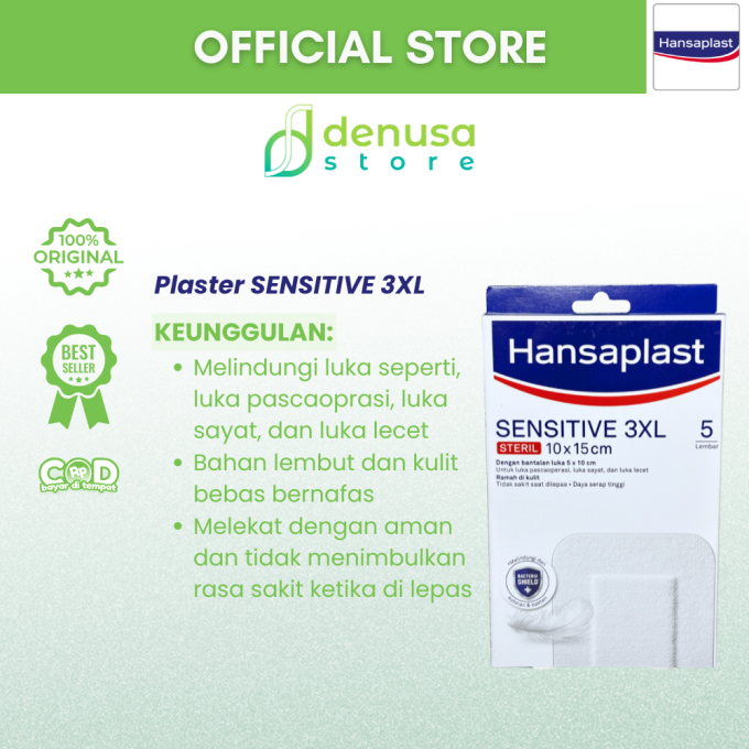 HANSAPLAST Sensitive 3XL Steril 10x15cm 5 Lembar