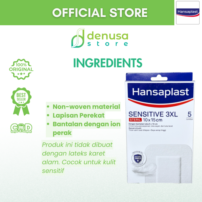 HANSAPLAST Sensitive 3XL Steril 10x15cm 5 Lembar