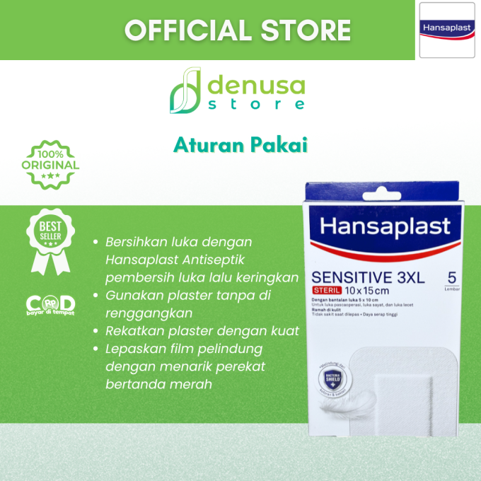 HANSAPLAST Sensitive 3XL Steril 10x15cm 5 Lembar