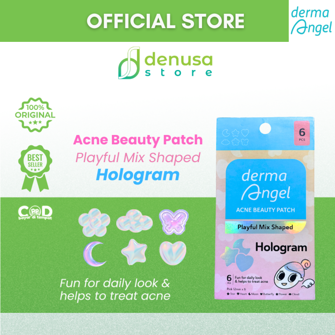 Derma Angel Acne Beauty Patch Playful Mix Shaped Hologram 6 Pcs