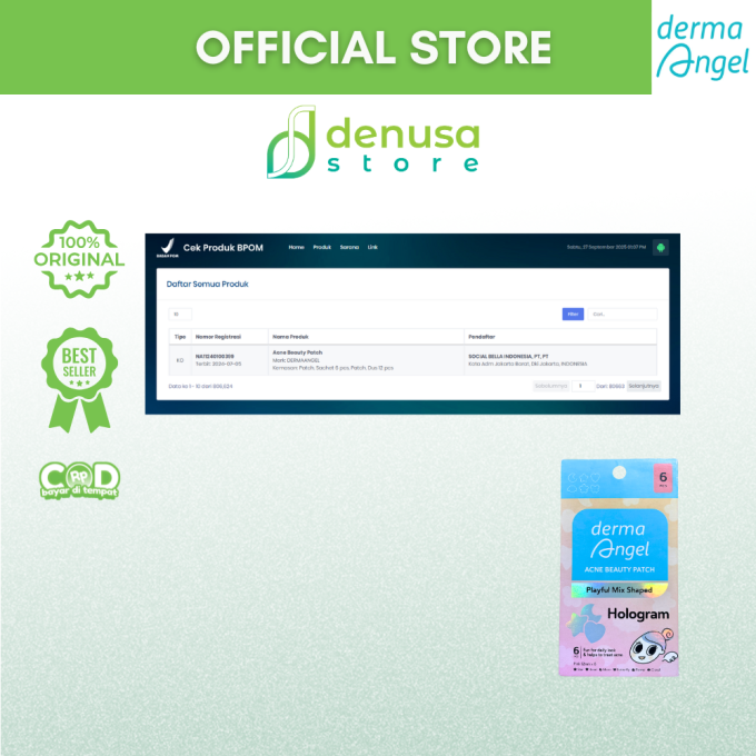 Derma Angel Acne Beauty Patch Playful Mix Shaped Hologram 6 Pcs