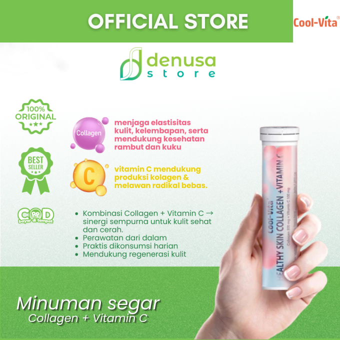 COOLVITA Healthy Skin Collagen + Vitamin C 1 Tube 10 Tablet Effervescent