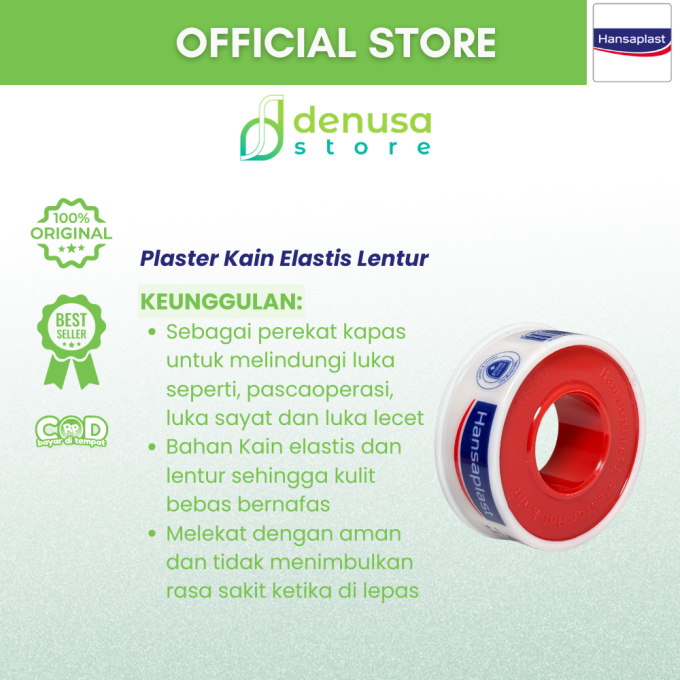 HANSAPLAST Plester Rol Kain Lentur 1,25 cm x 4,5 m 1 Rol