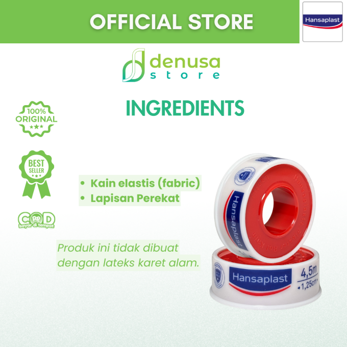HANSAPLAST Plester Rol Kain Lentur 1,25 cm x 4,5 m 1 Rol