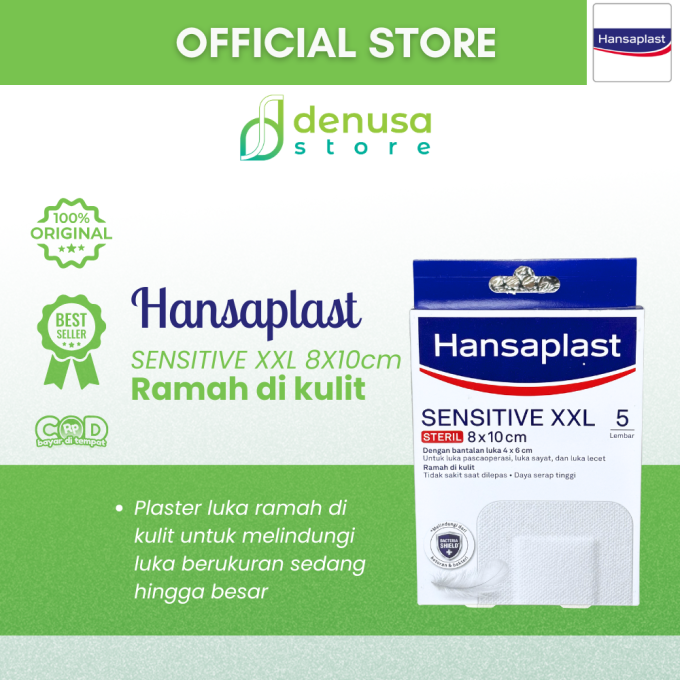 HANSAPLAST Sensitive XXL Steril 8x10cm 5 Lembar