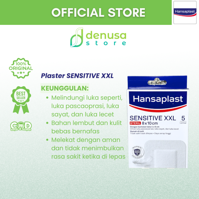 HANSAPLAST Sensitive XXL Steril 8x10cm 5 Lembar