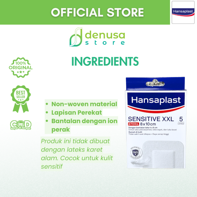 HANSAPLAST Sensitive XXL Steril 8x10cm 5 Lembar