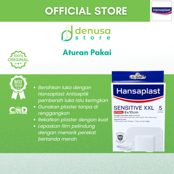 HANSAPLAST Sensitive XXL Steril 8x10cm 5 Lembar